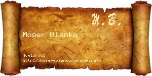 Moser Bianka névjegykártya